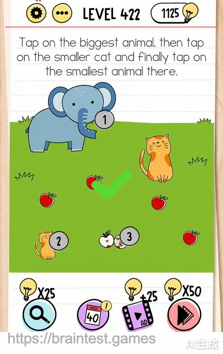 Brain Test Level 422 - Step 1