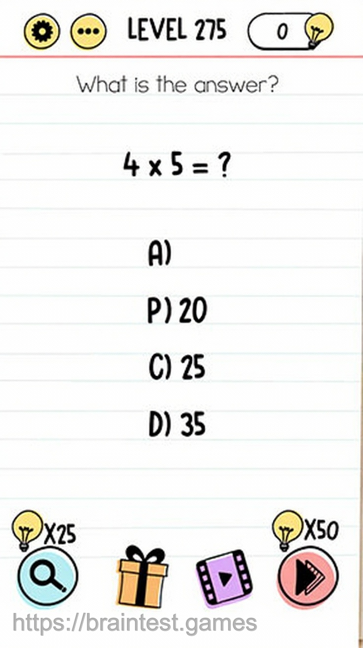 Brain Test Level 275 - Step 1