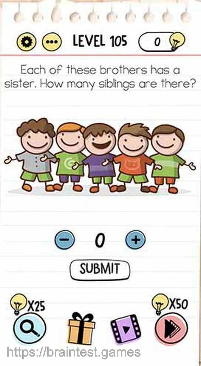 Brain Test Level 105 - Step 1