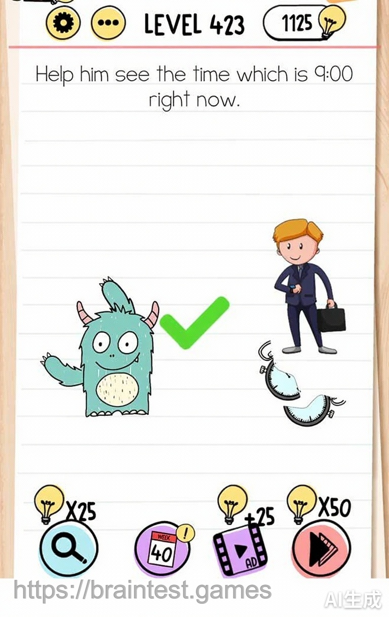 Brain Test Level 423 - Step 1