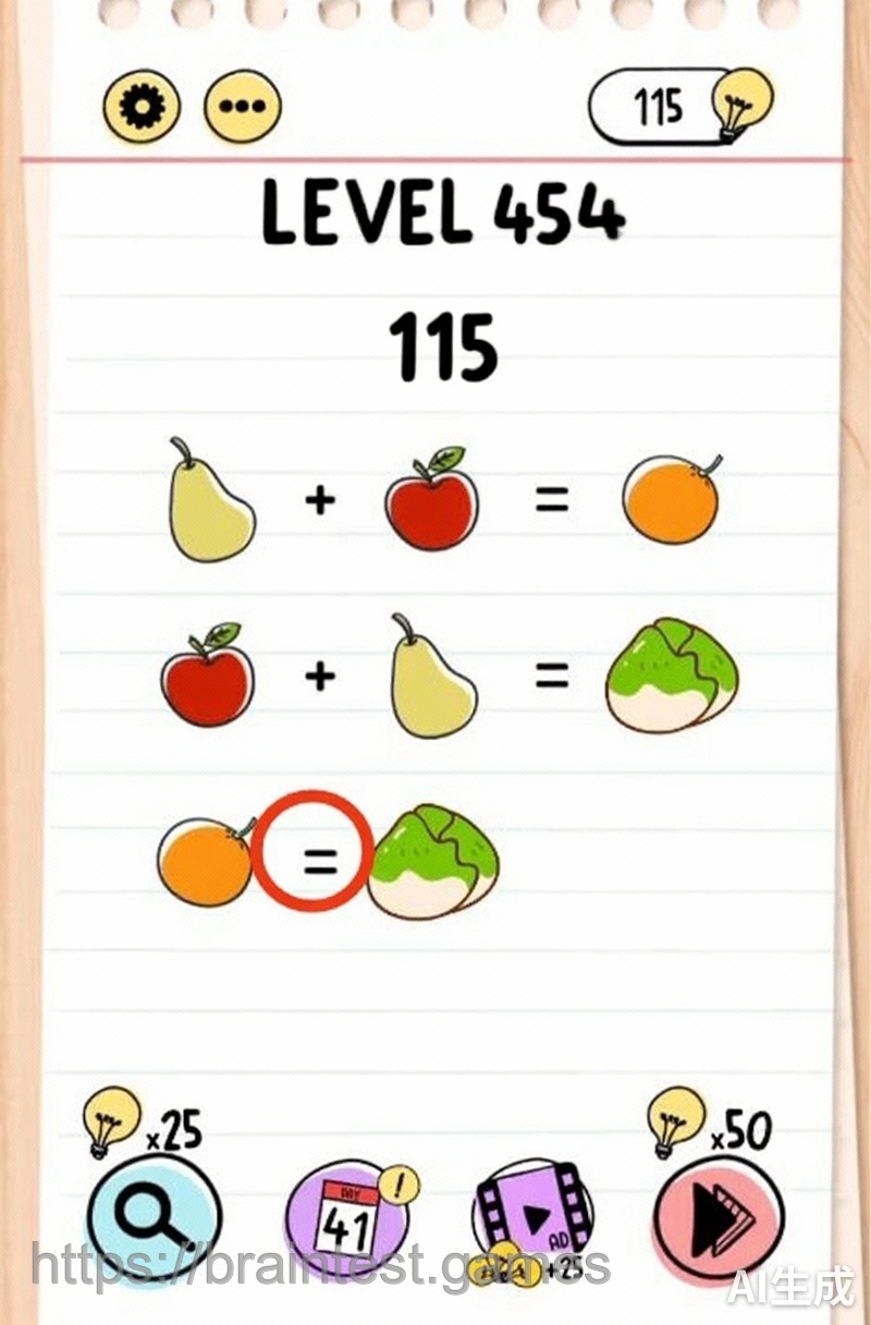 Brain Test Level 454 - Step 1