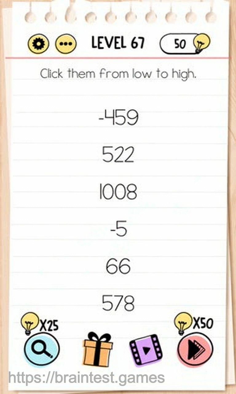 Brain Test Level 67 - Step 1