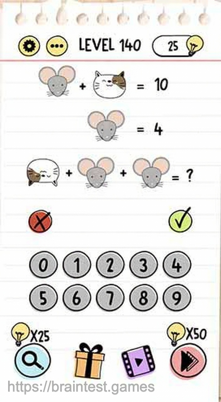 Brain Test Level 140 - Step 1