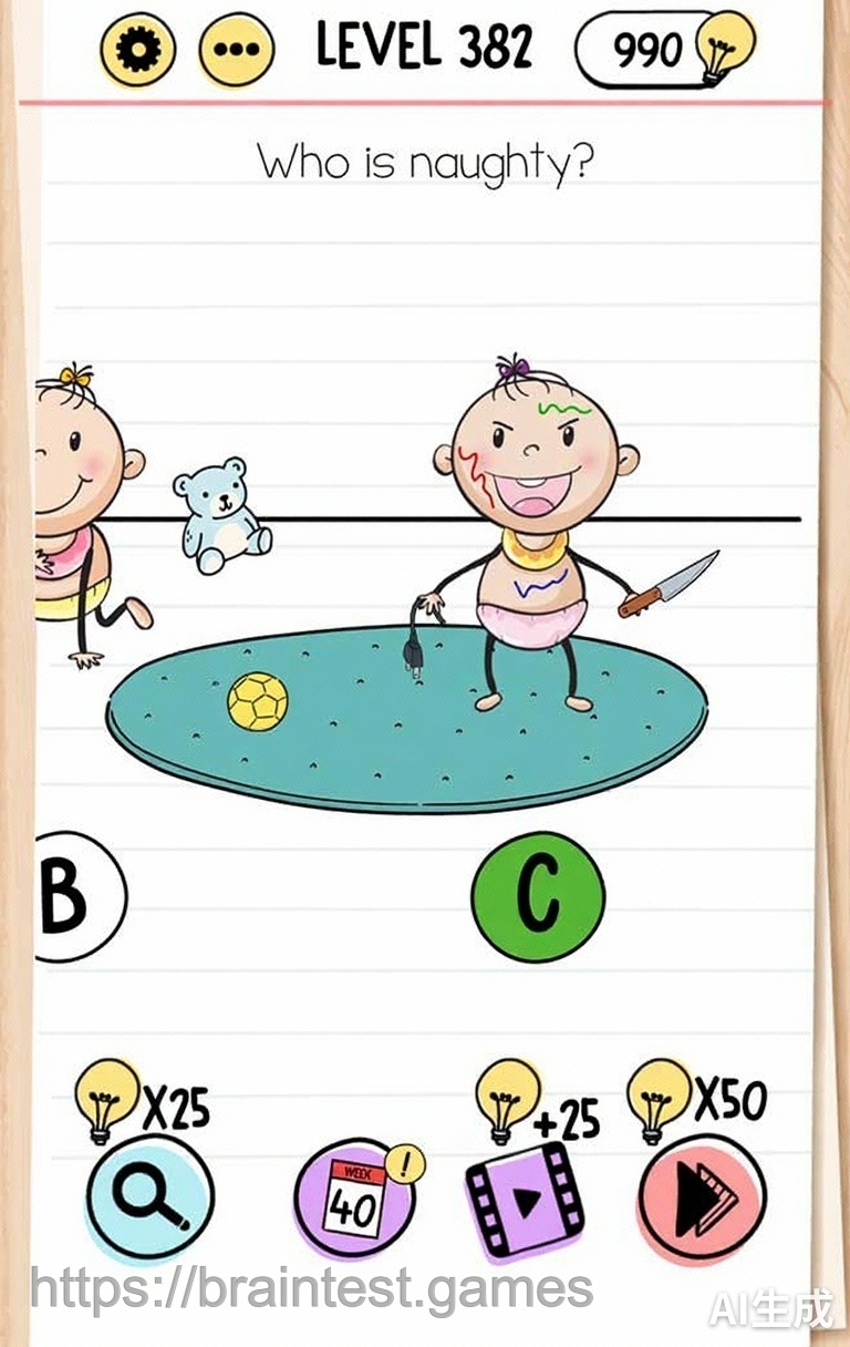 Brain Test Level 382 - Step 1