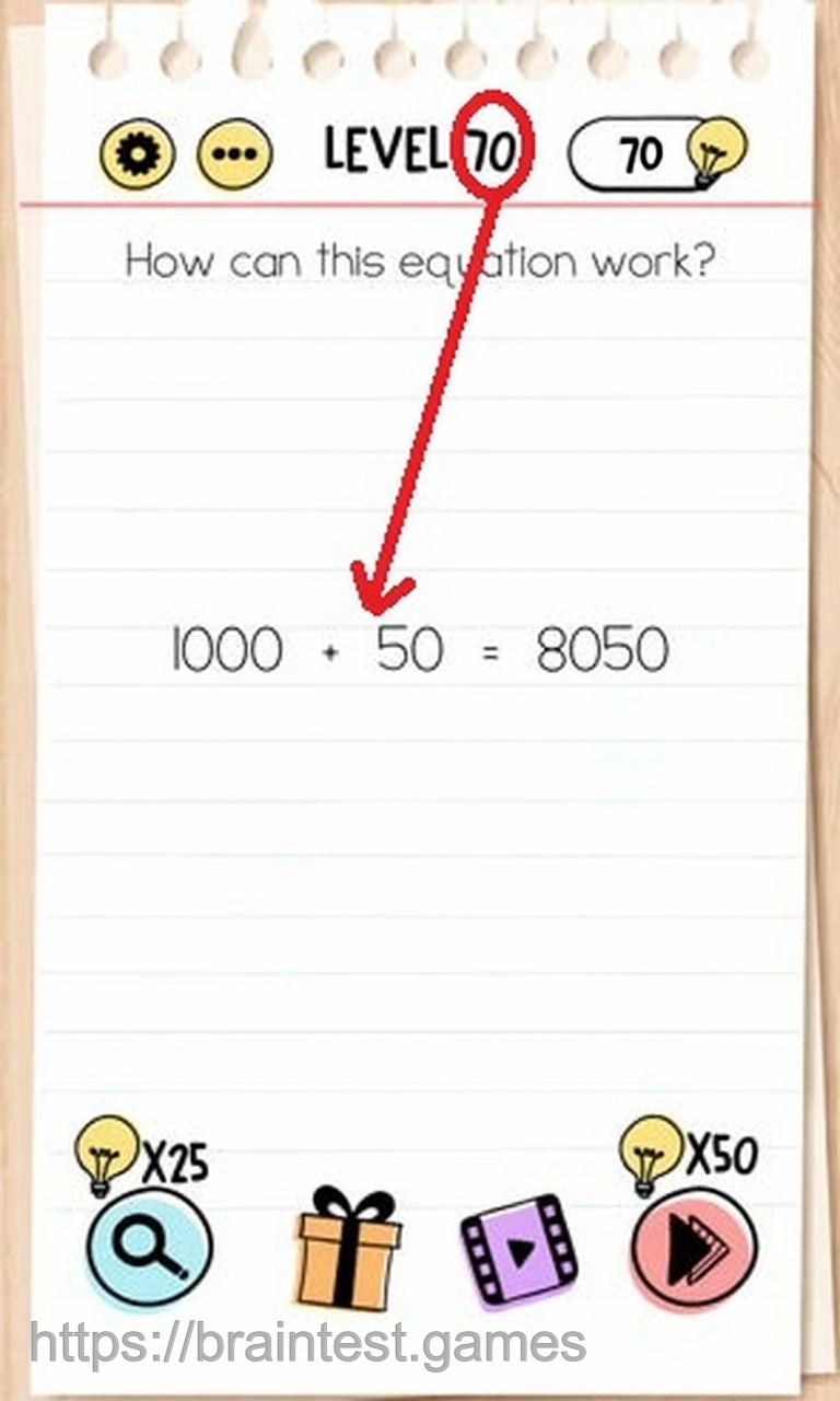 Brain Test Level 70 - Step 1