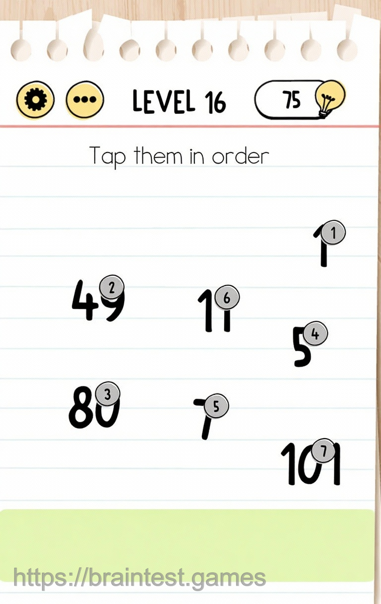 Brain Test Level 16 - Step 1